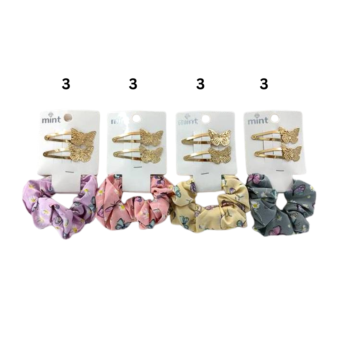 Butterfly Hair Clip & Butterfly Hair Tie Set