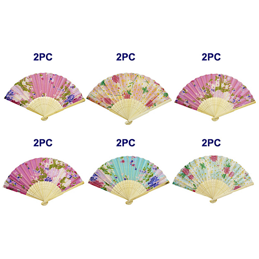 Floral Bamboo Folding Fan