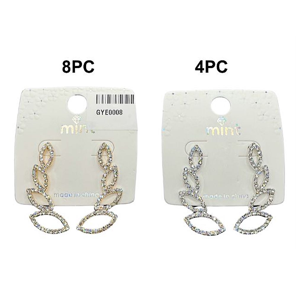 Curved Rhinestone Drop Earring