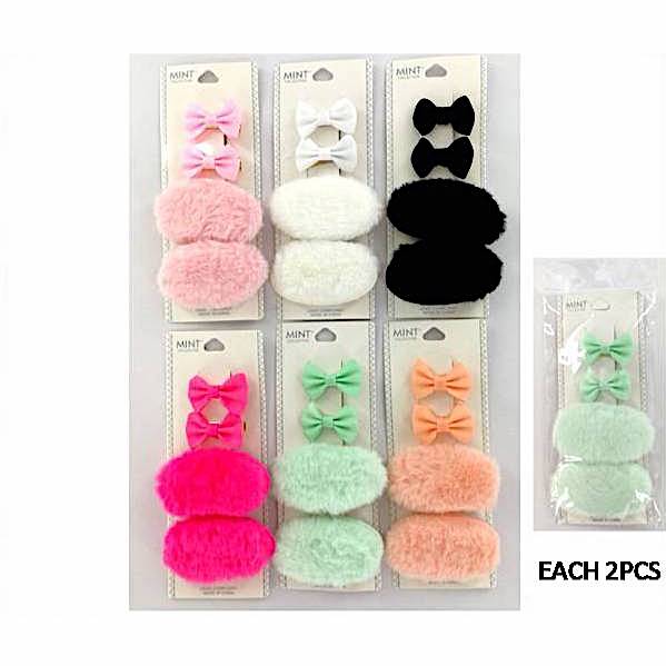 Faux Fur Hair Clip Set