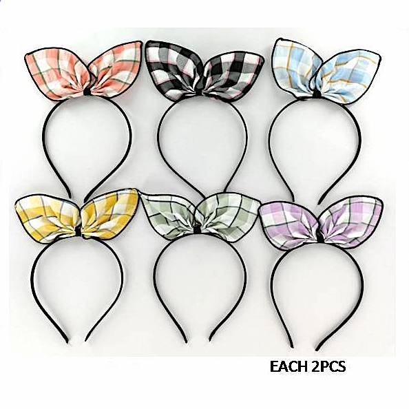 Plaid Bunny Ears Headband