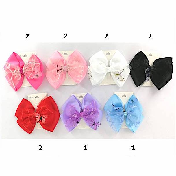 Butterfly Hair Bow Clip Set