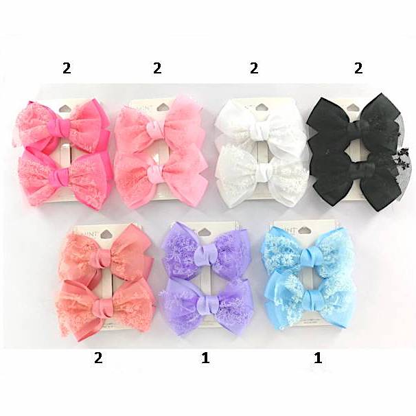 Chiffon Hair Bow Clip Set
