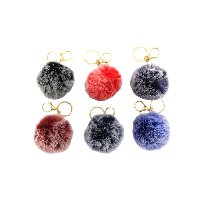 GYH10257-Faux Fur Pom Keychain
