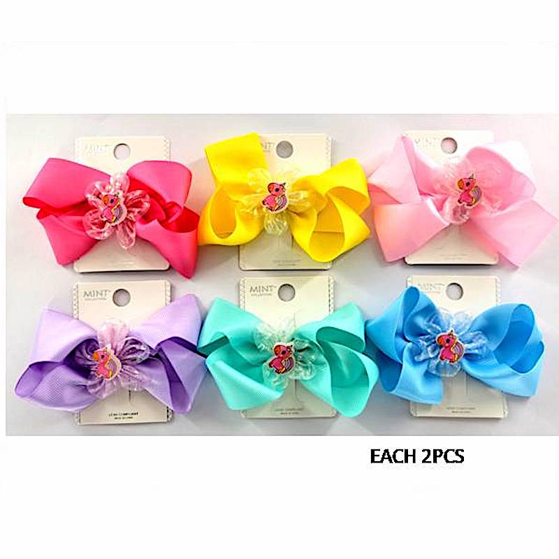 Unicorn Hair Bow Clip