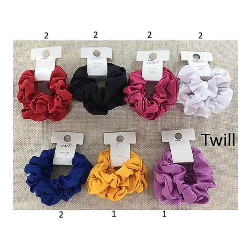 Twill Hair Tie 3 Pce Set