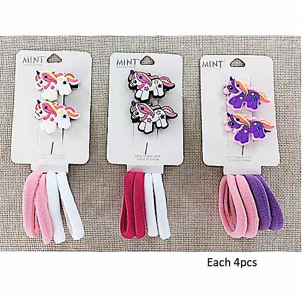 Unicorn Hair Clip Set
