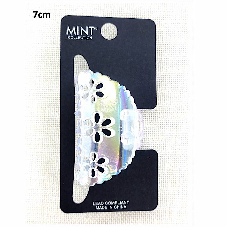 Clear Holographic Flower Claw Clip