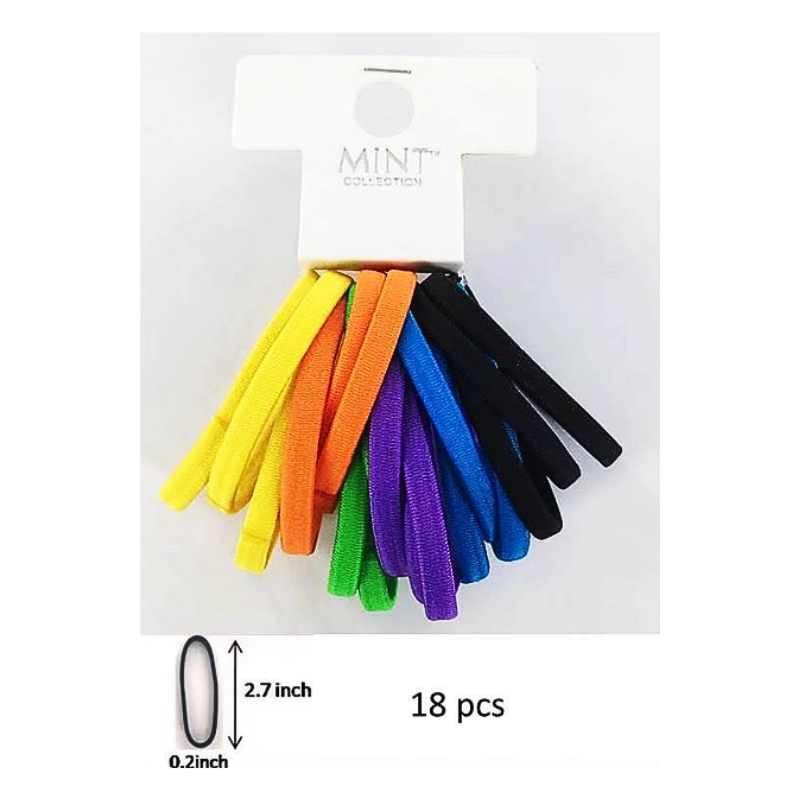 Assorted Color Hair Ties 18 Pce Set