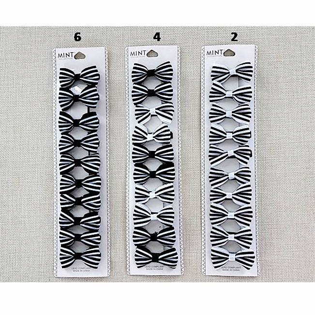 Striped Hair Bow Clip Set