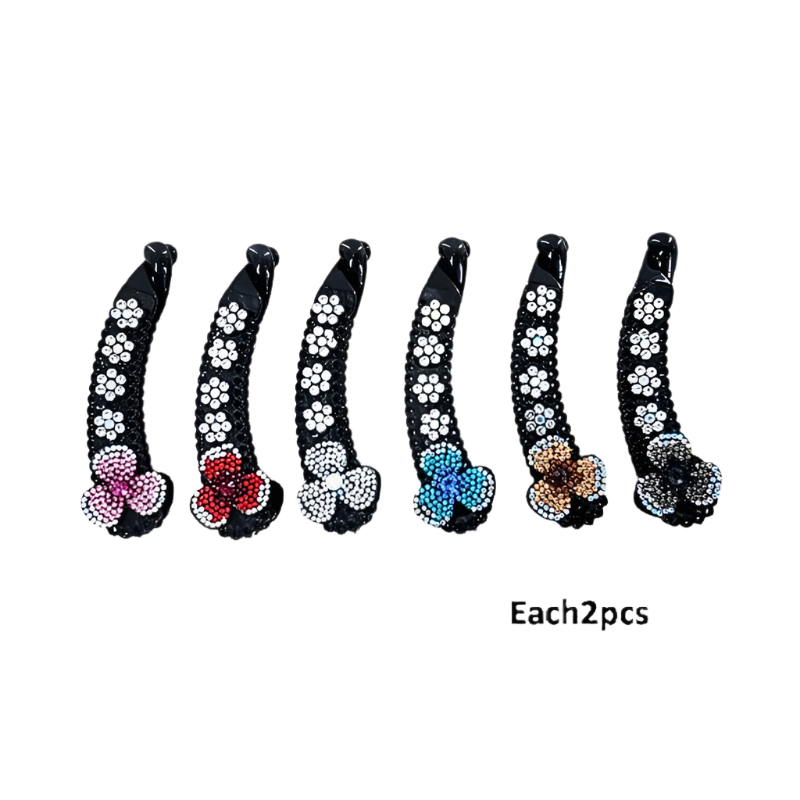 Rhinestone Clover Banana Clip