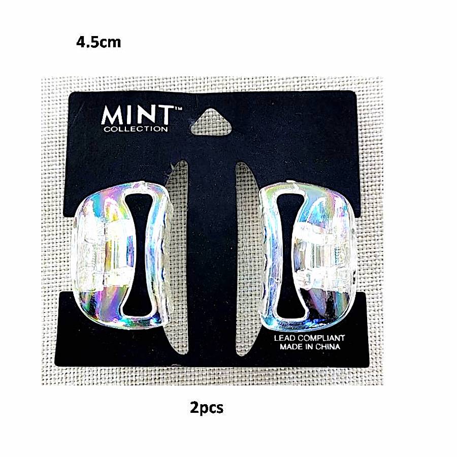 Clear Holographic Claw Clip Set