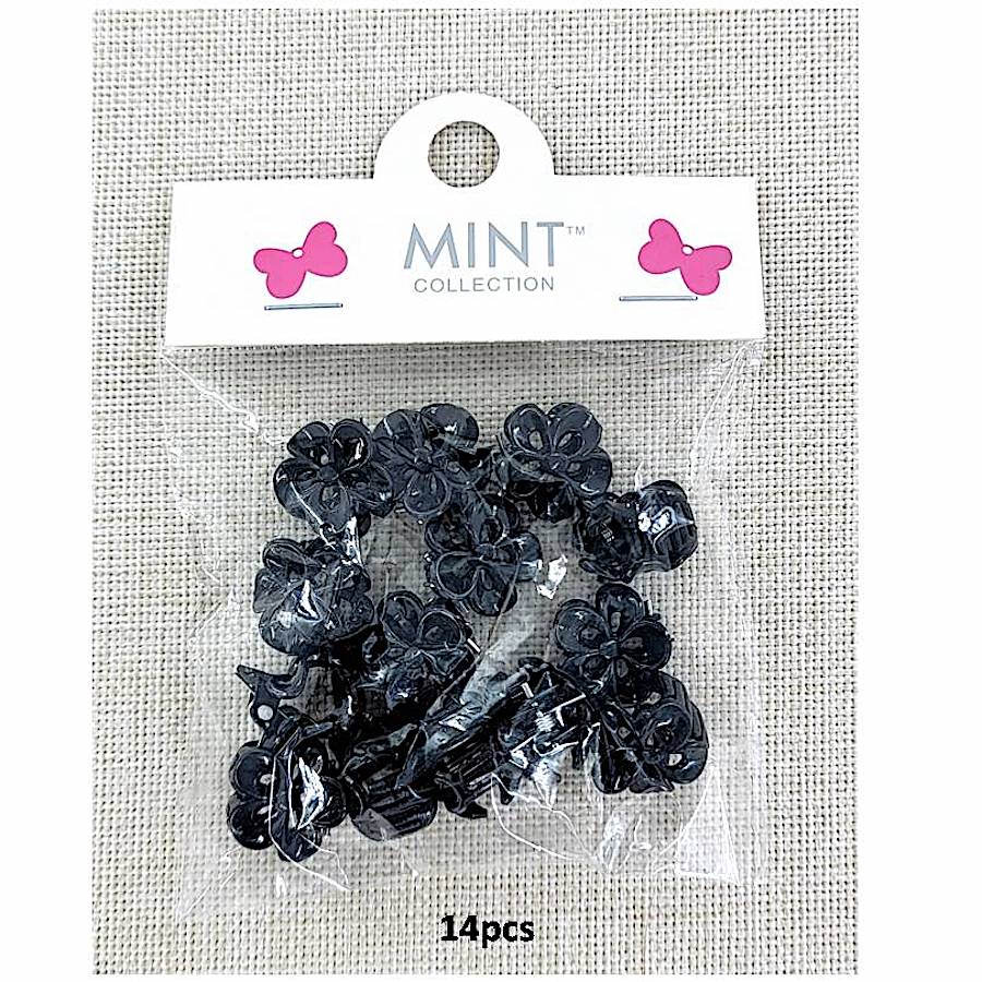 Mini Black Flower Claw Clips