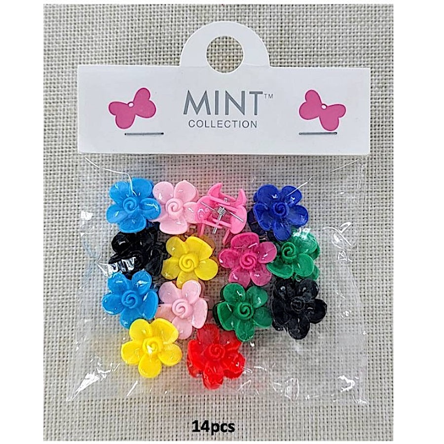 Mini Rainbow Flower Claw Clips