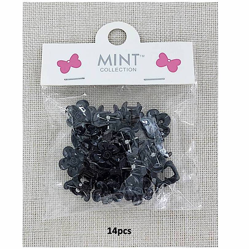 Mini Black Flower Claw Clips
