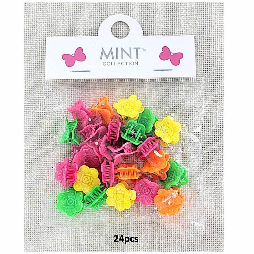 Mini Rainbow Flower Claw Clips