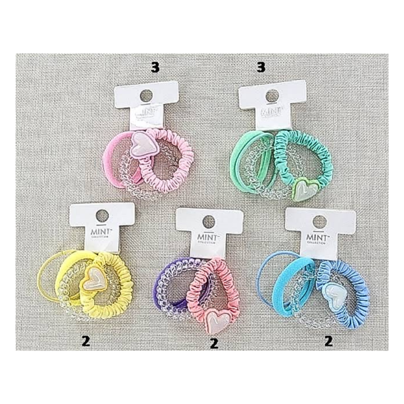 Assorted Pastel Hair Tie 4 Pce Set