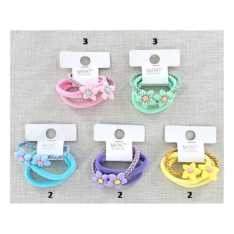Assorted Pastel Hair Tie 3 Pce Set