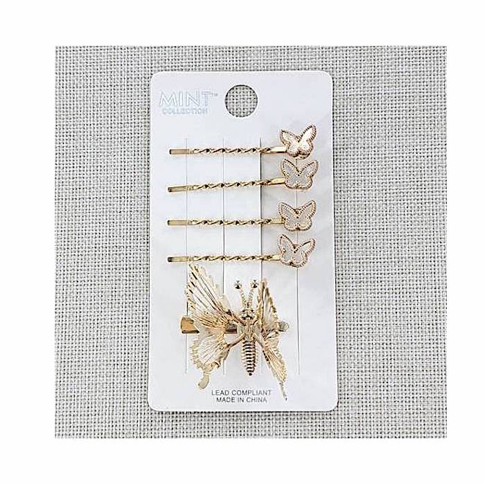 Metal Butterfly Hair Clip Set