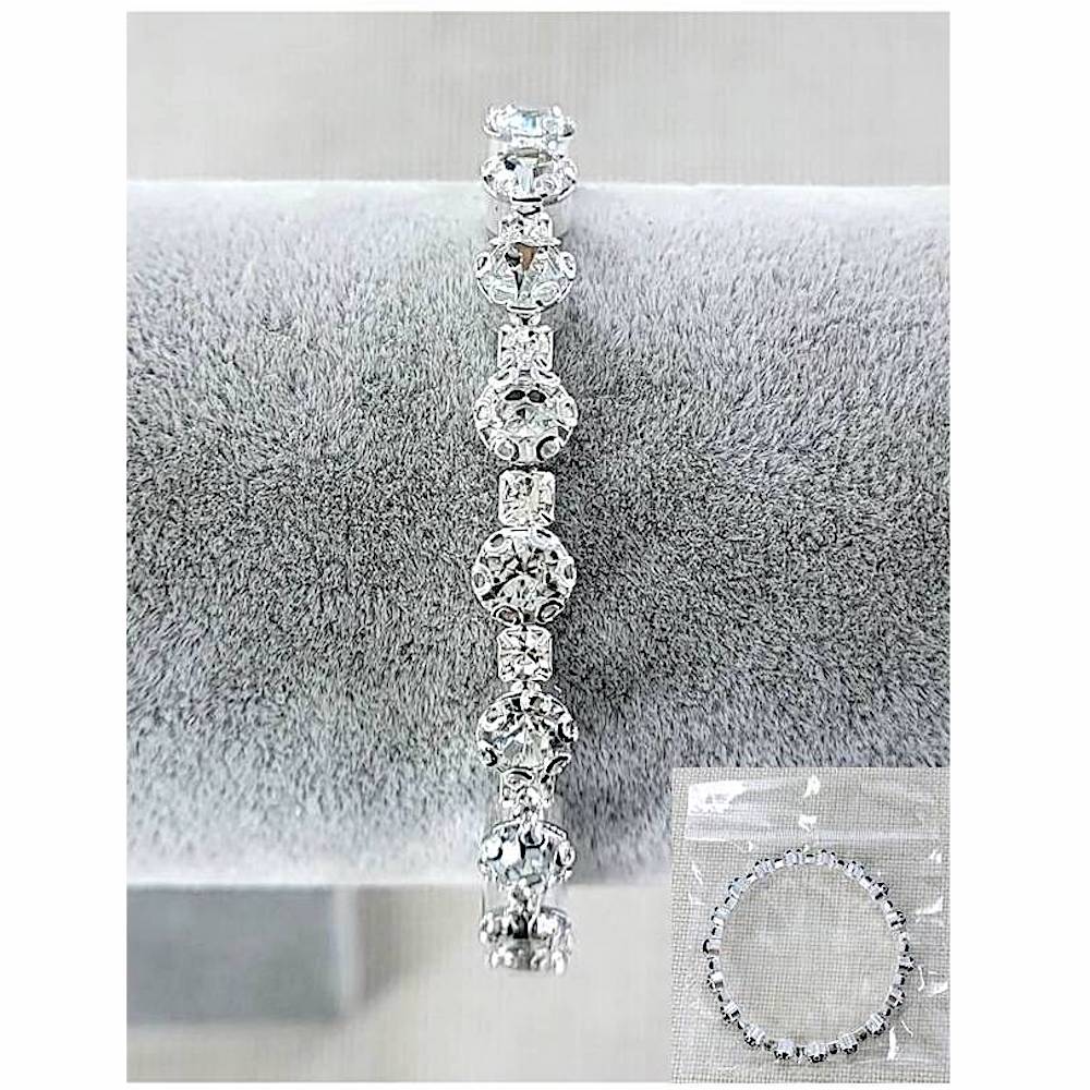 Silver Plated Crystal Cuff Bracelet
