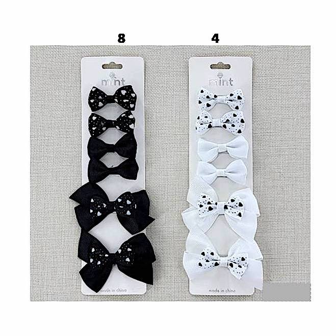 Heart Hair Bow Clip Set