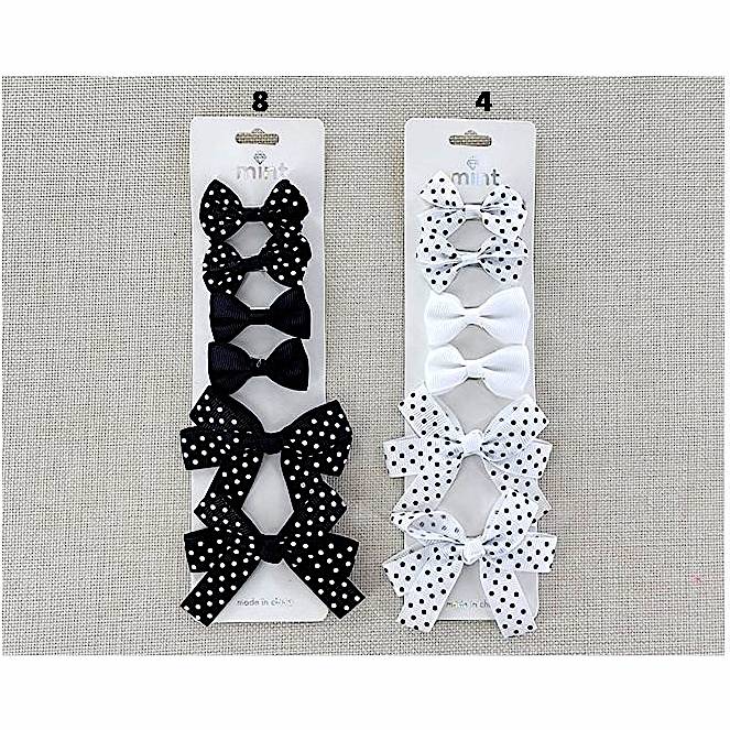 Dotted Hair Bow Clip Set