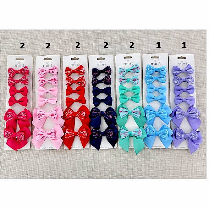 Heart Hair Bow Clip Set