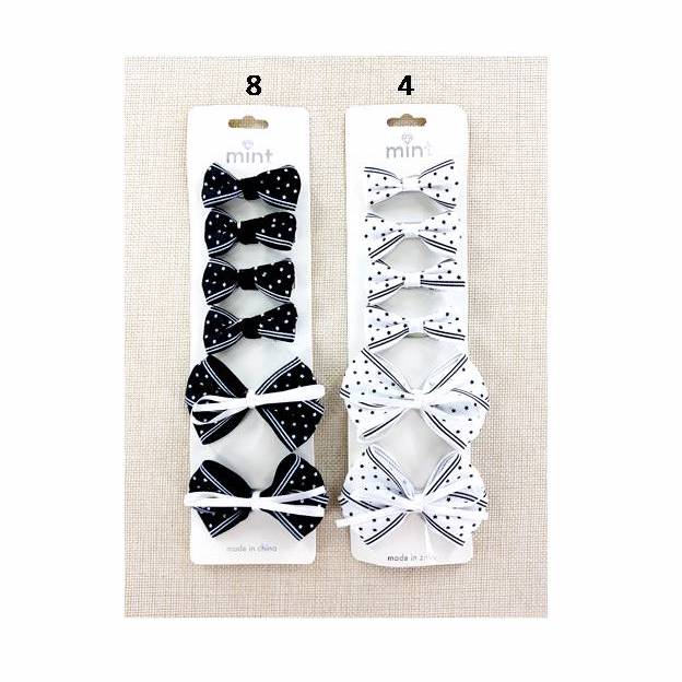 Dotted Hair Bow Clip Set