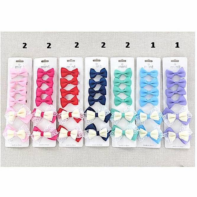Lace Hair Bow Clip Set