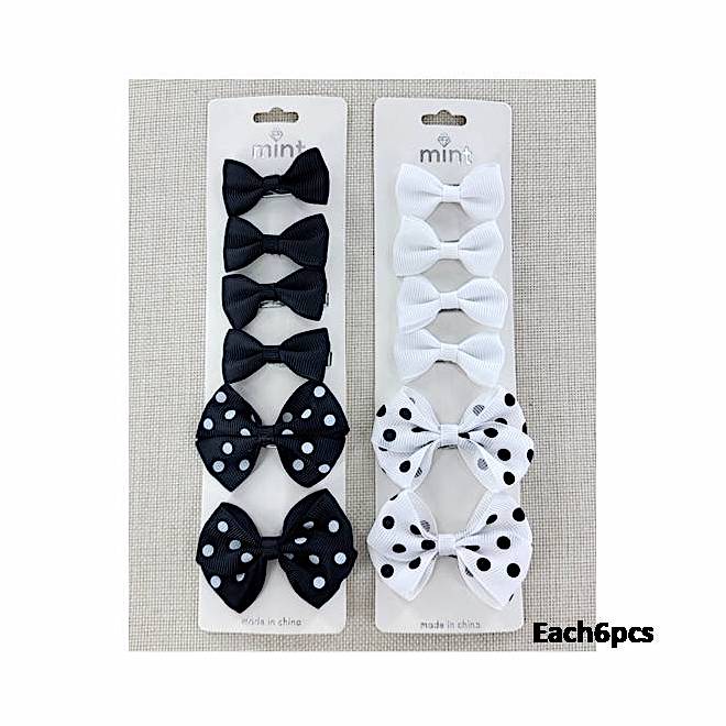 Dotted Hair Bow Clip Set