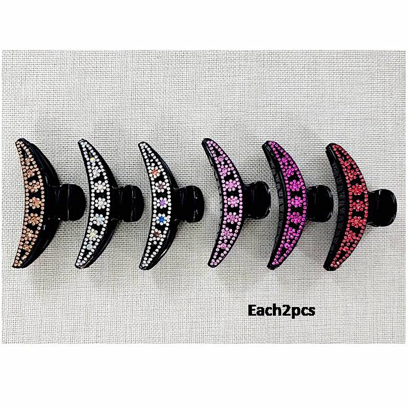 Rhinestone Flower Claw Clip