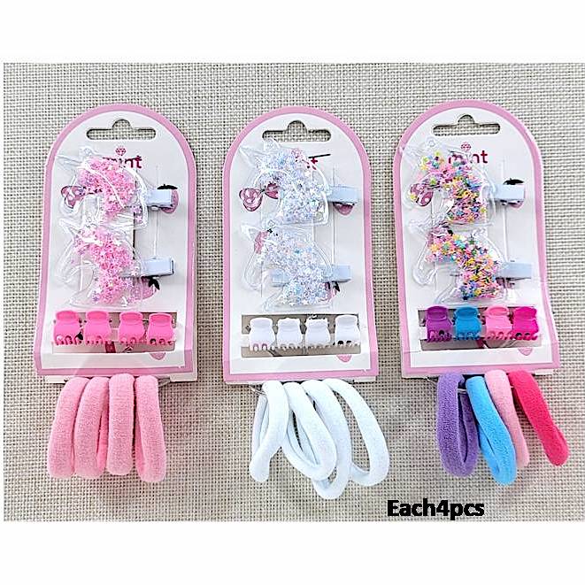 Unicorn Hair Clip Set