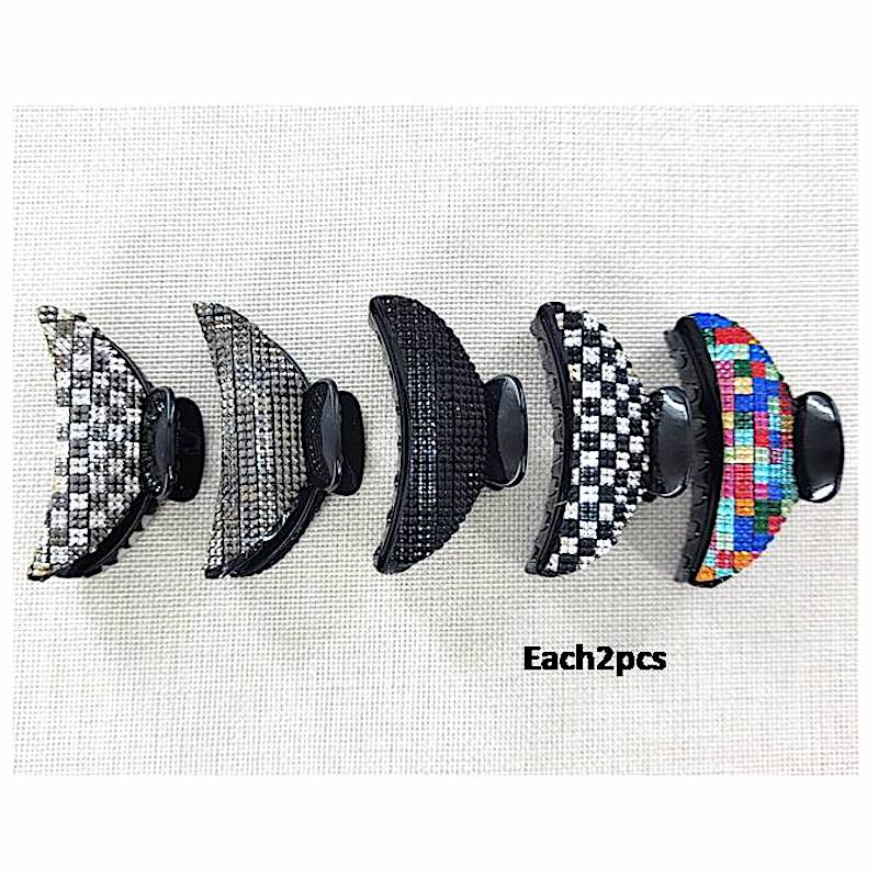 Rhinestone Checkered Claw Clip