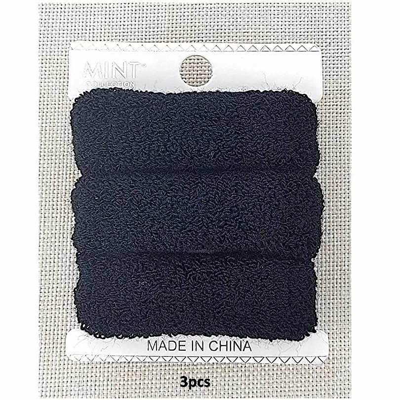 Black Woolen Hair Tie 3 Pce Set