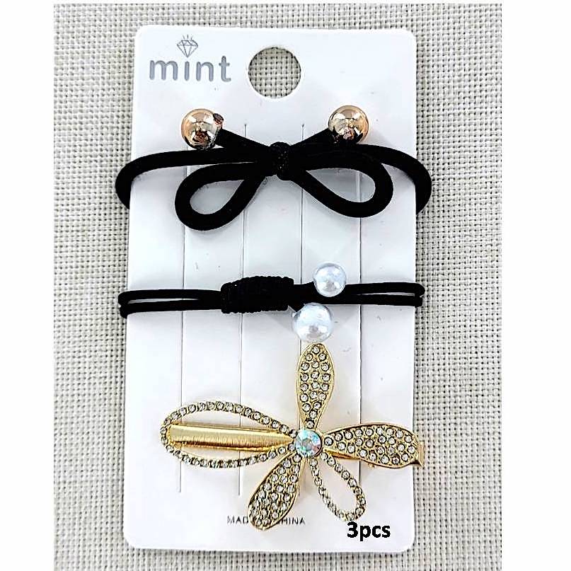 Flower Clip & Hair Tie Set