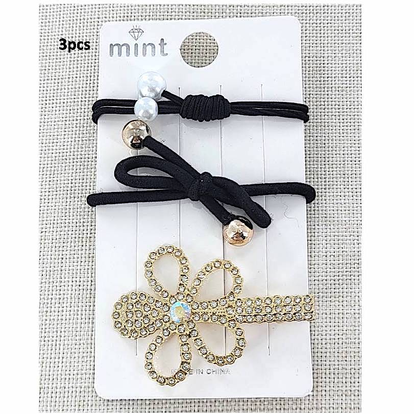 Flower Clip & Hair Tie Set