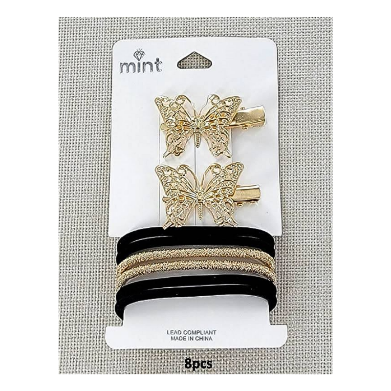 Butterfly Hair Clip & Hair Tie Set
