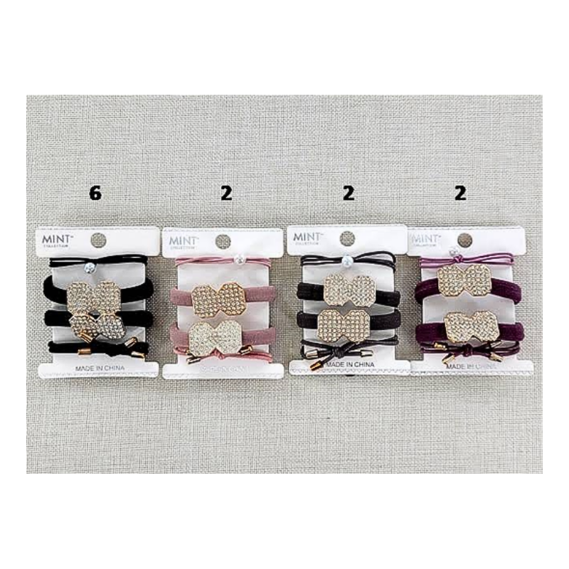 Bow Hair Tie 4 Pce Set