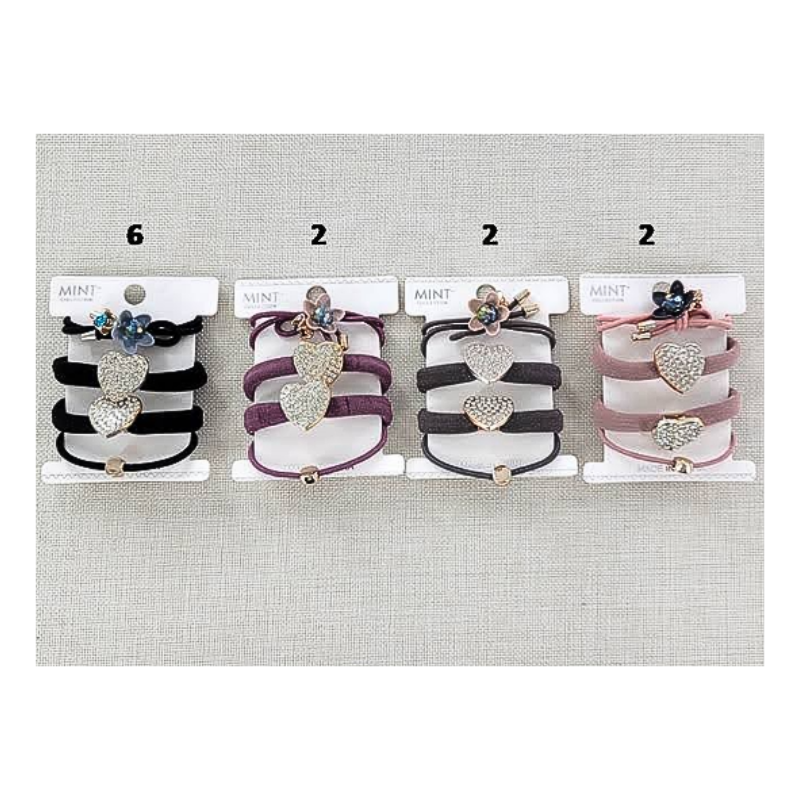 Heart Hair Tie 4 Pce Set