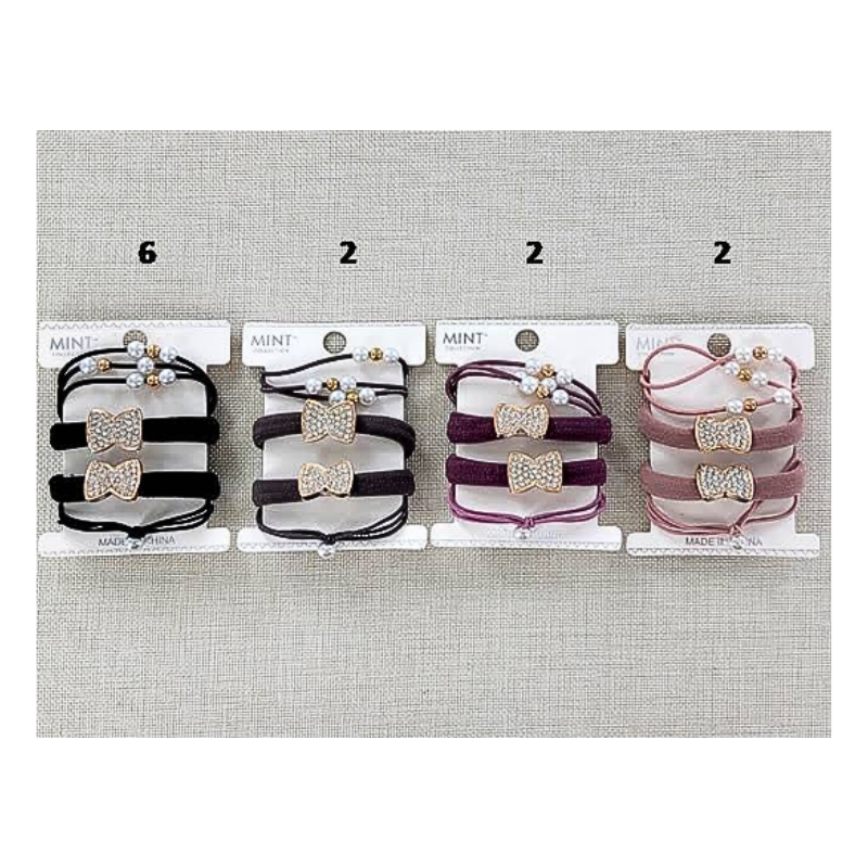 Bow Hair Tie 4 Pce Set