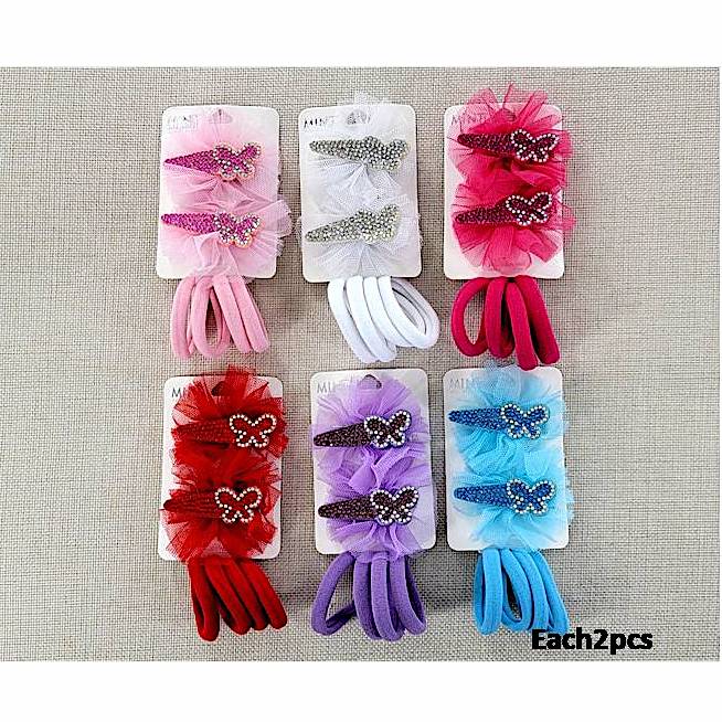 Butterfly Hair Bow Clip Set