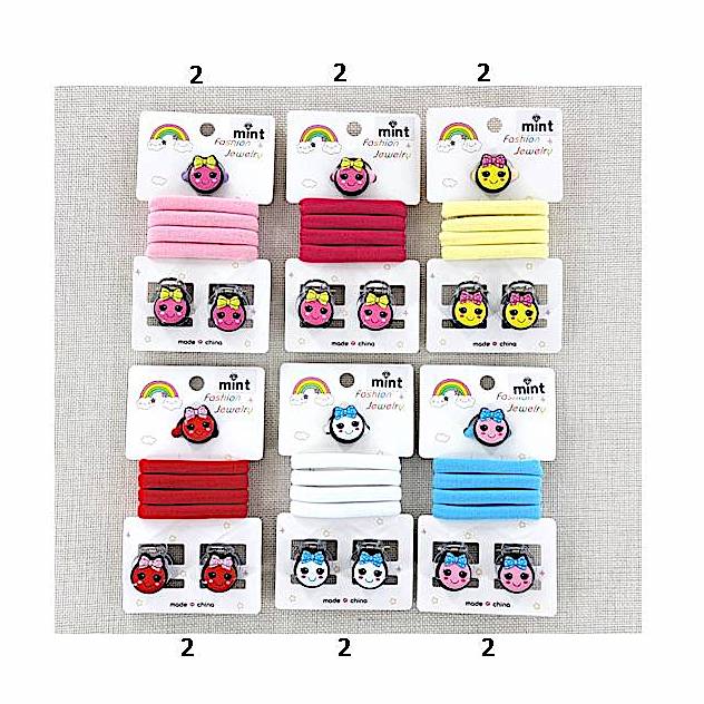 Smiley Face Hair Clip Set