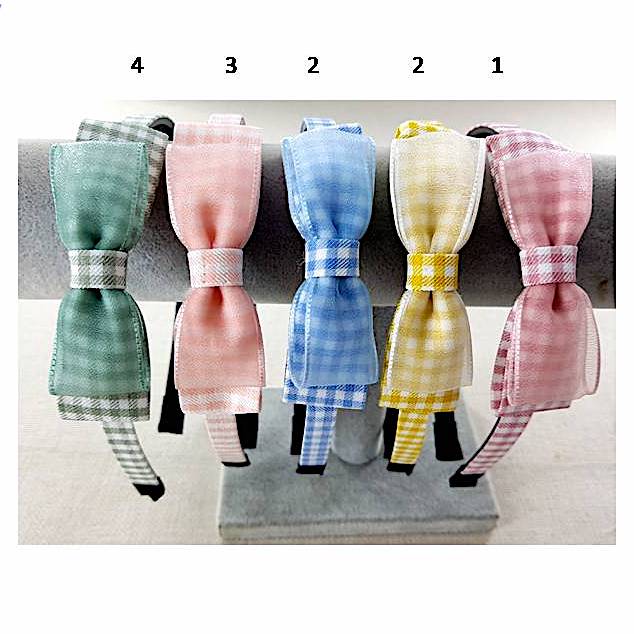 Gingham Bow Headband