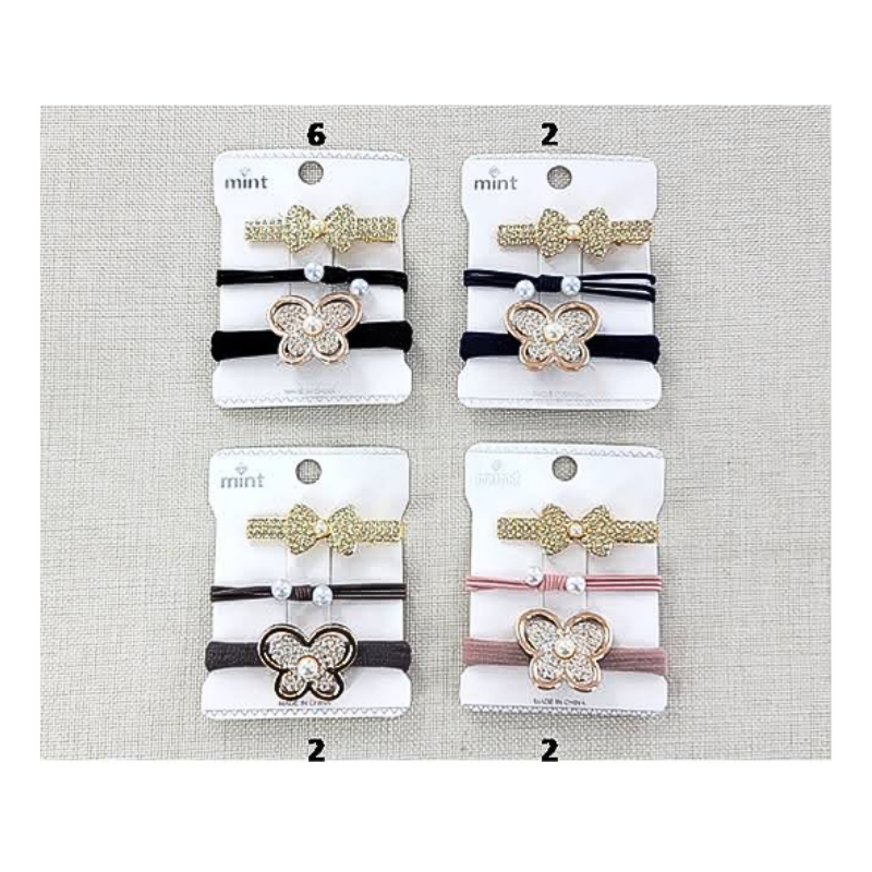 Bow Clip & Hair Tie Set