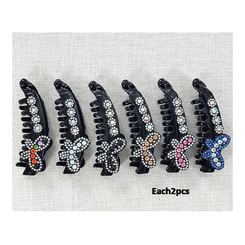 Rhinestone Butterfly Banana Clip
