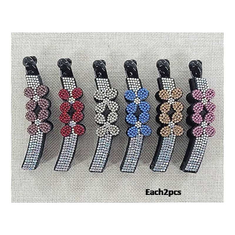 Rhinestone Clover Banana Clip