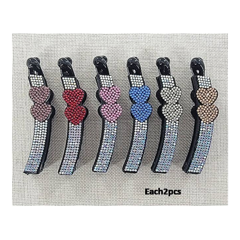 Rhinestone Heart Banana Clip