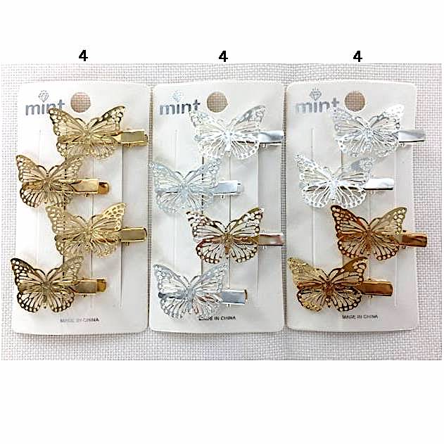 Metal Butterfly Hair Clip Set