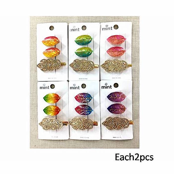 Resin Leaf Hair Clip Set