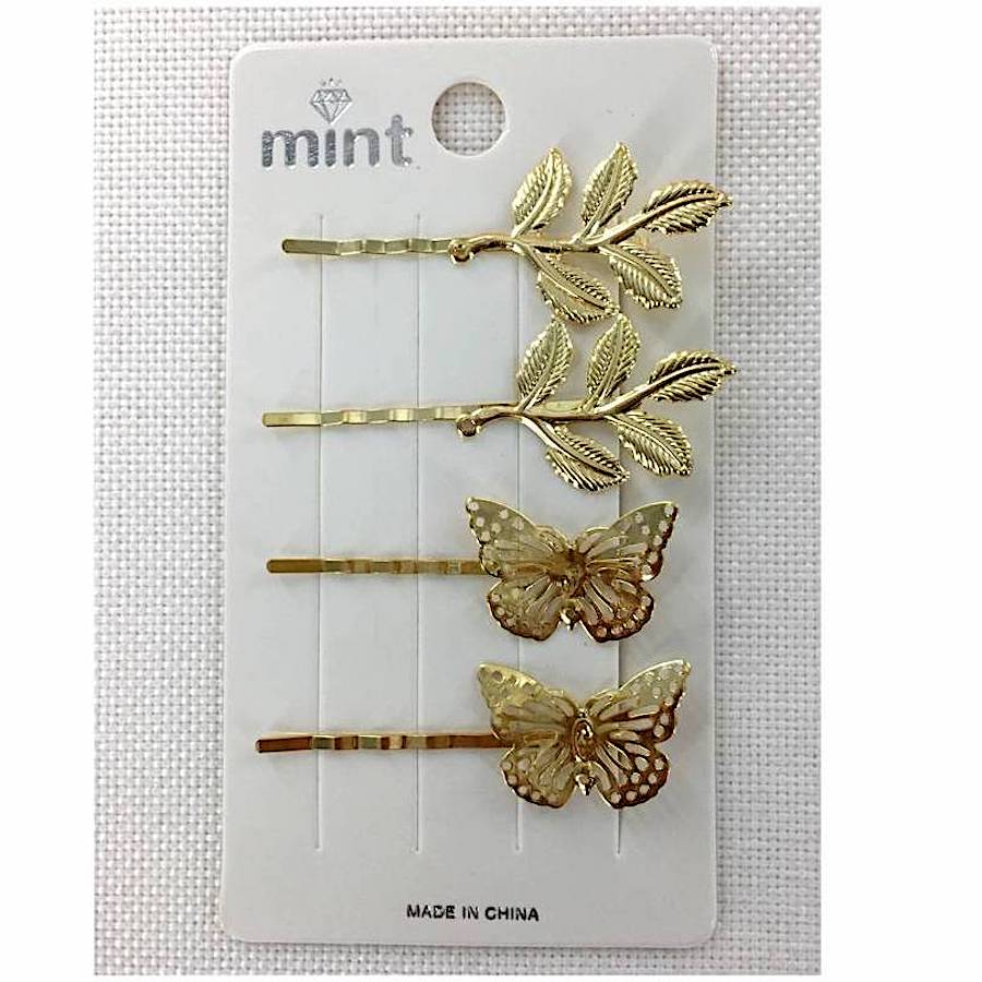 Butterfly & Leaf Hair Clip Set